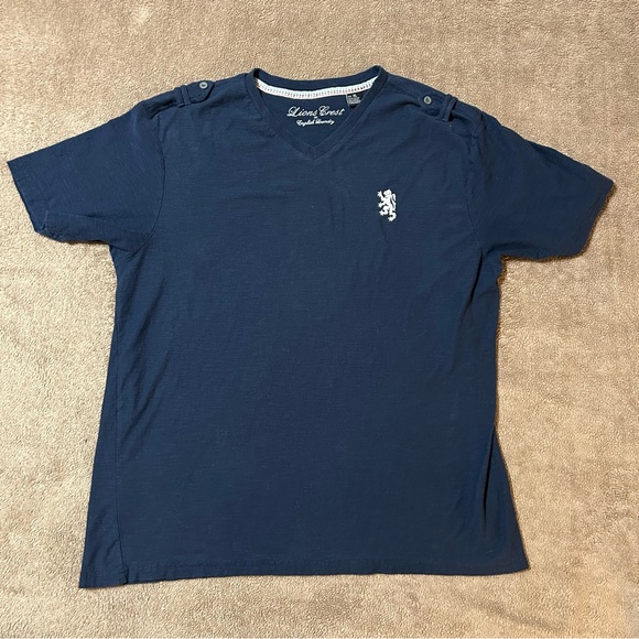 Lions Crest V-Neck Navy Blue with Shoulder Embellishment XL - Picture 1 of 10